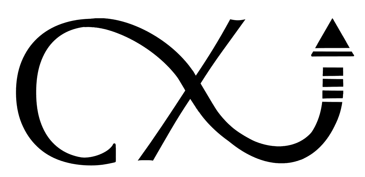 Mentors CX logo featuring an arrow with four horizontal lines representing the cardinal directions