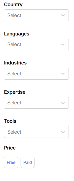 Search Filters Mentors CX