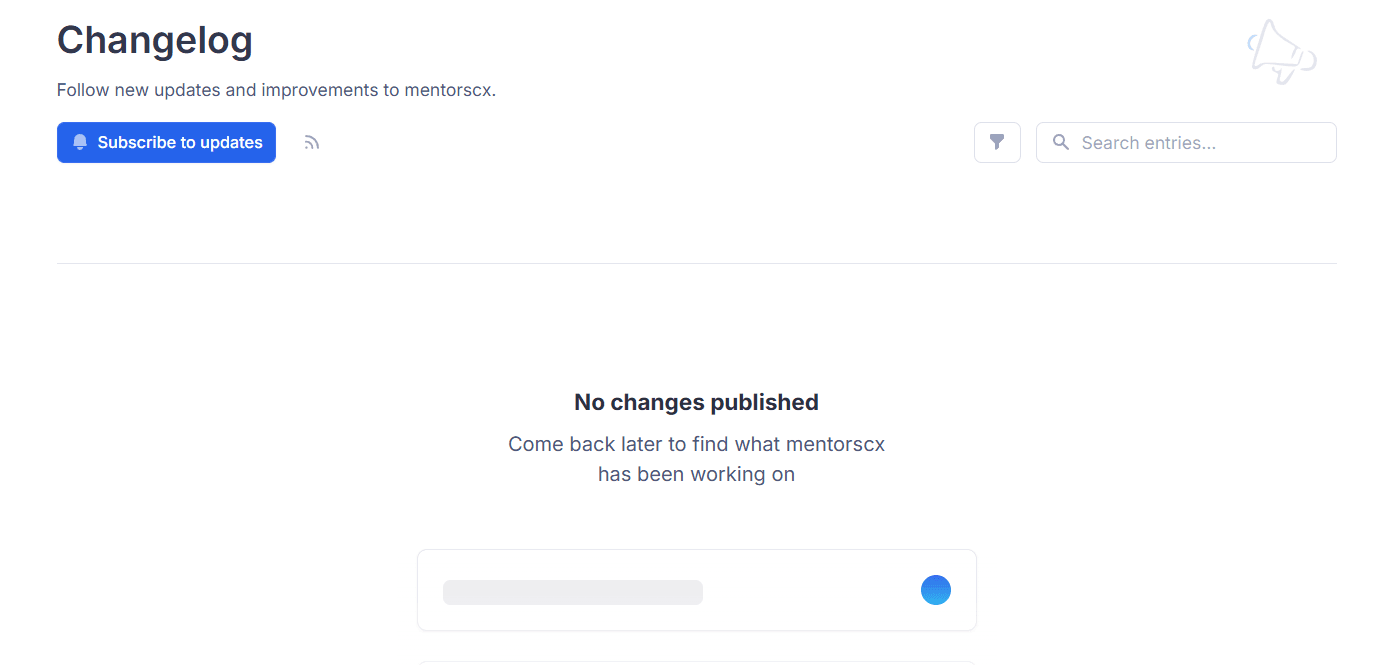 Changelog page