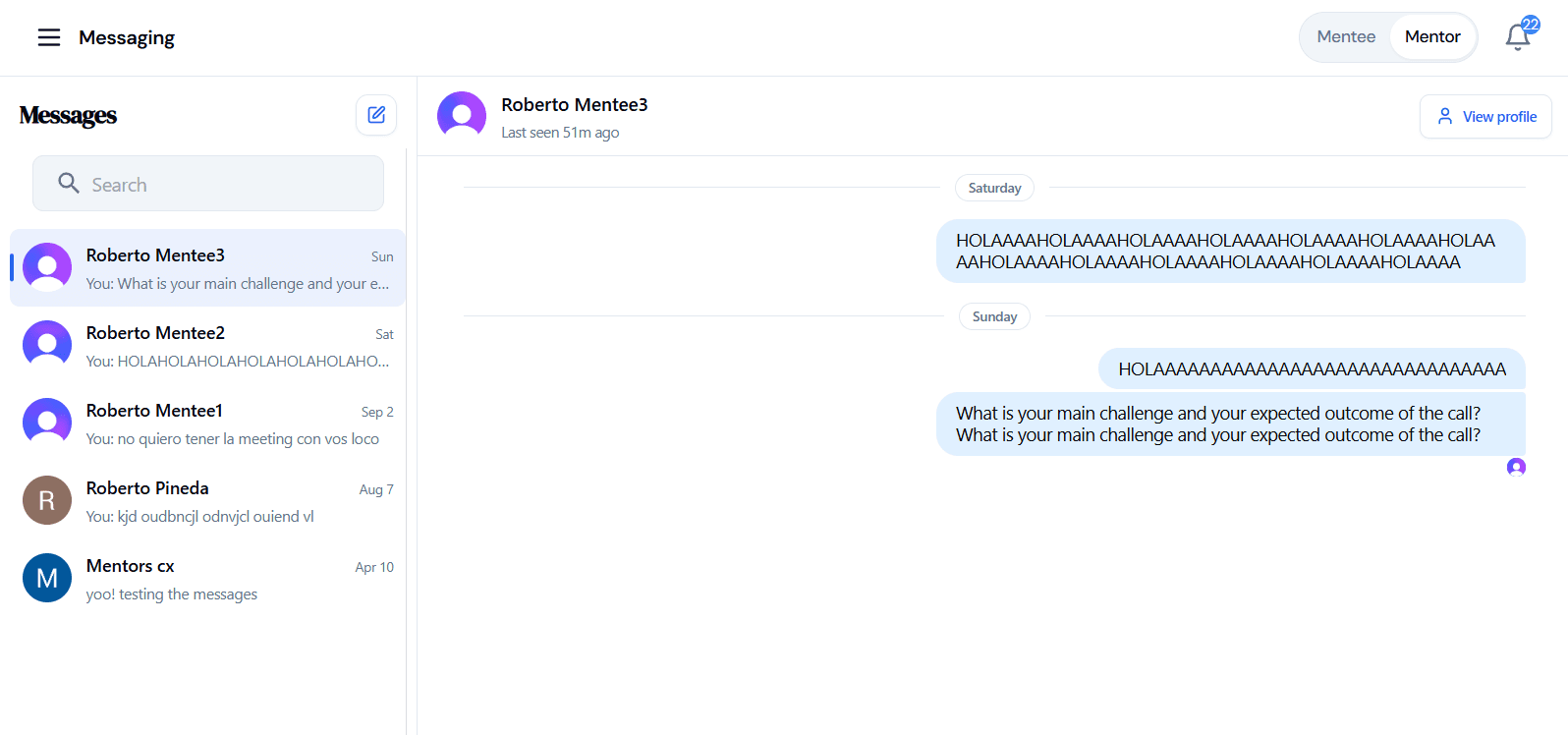 Mentor chat Mentors CX