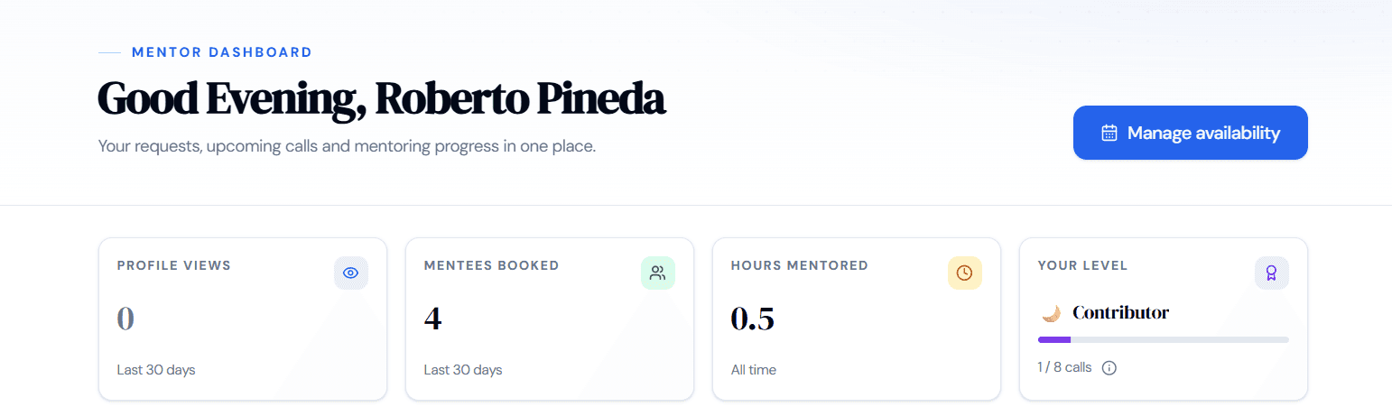 Mentors CX Mentor Dashboard