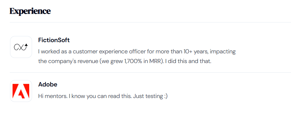 Mentor Experience Mentors CX