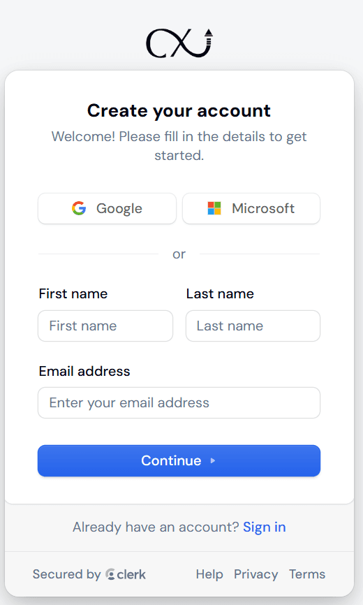 Create your account
