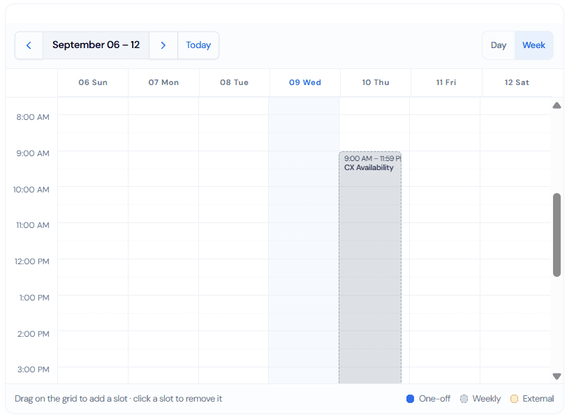 Mentor specific availability Mentors CX