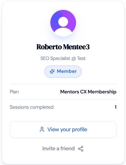 Mentee's Plan Mentors CX