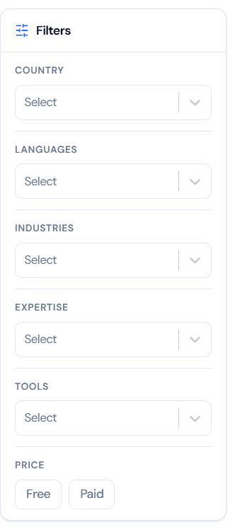 Search Filters Mentors CX