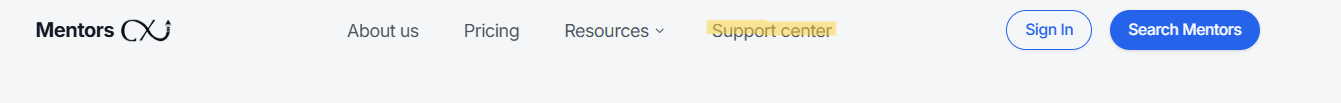 Mentors CX Website navigation bar
