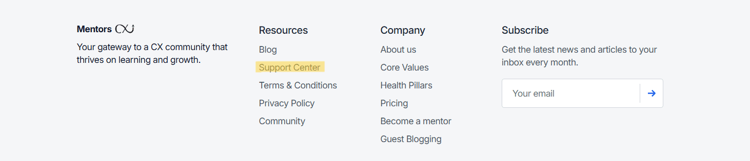 Mentors CX Footer