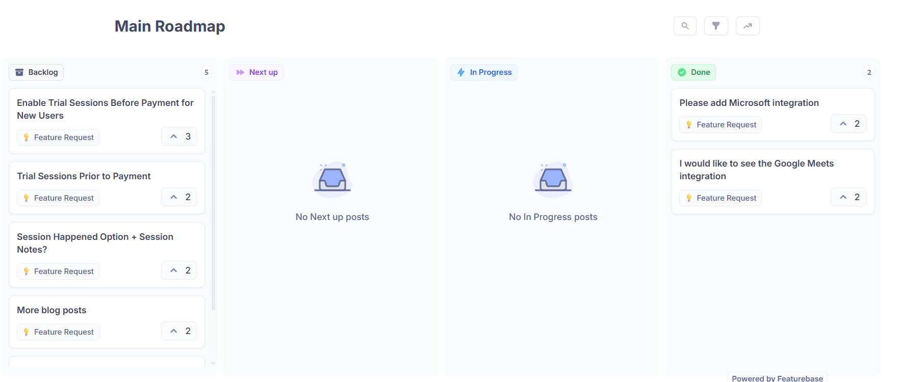 Roadmap page